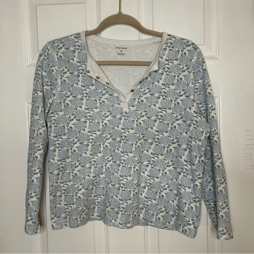 Roller Rabbit Hydrangea Henley Pajama Top